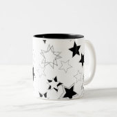 Tasse Schwarz-Weiß-Stars (VorderseiteRechts)