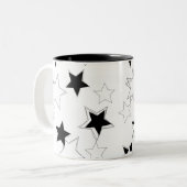Tasse Schwarz-Weiß-Stars (Vorderseite Links)