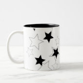 Tasse Schwarz-Weiß-Stars (Links)