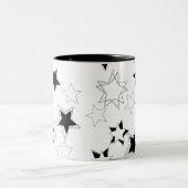 Tasse Schwarz-Weiß-Stars (Mittel)