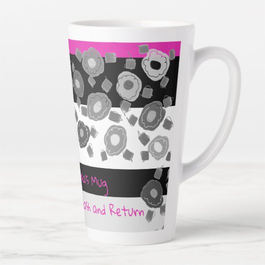 Tasse Schwarz/Weiß und Rosa, falls verloren gegang (Rechts)