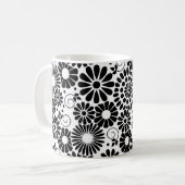 Tasse Schwarz-weißer Blume (Vorderseite Links)