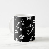 Tasse Schwarz-weißer Blume (Vorderseite Links)