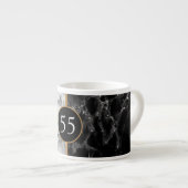 Tasse Schwarz-weißer Marmor - Ihr Jahr (Vorderseite Rechts)