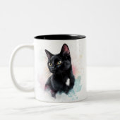 Tasse Schwarze Katze hinzufügen eigenen Text (Links)