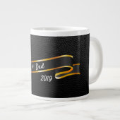Tasse Schwarzer Leder Nummer 1 Bester Vater (Vorderseite Rechts)