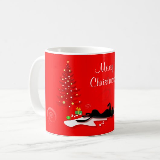 Tasse - Schwarzes Labor Frohe Weihnachten (Vorderseite Links)
