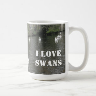 Tasse schwimmt, ich Liebe Swans