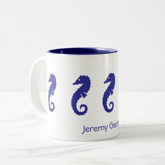 Tasse - Seepferde (marineblau) (Vorderseite Links)