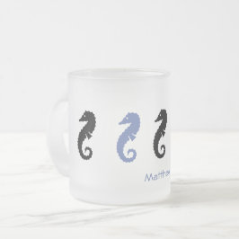 Tasse - Seepferde mit Namen (hellblau)