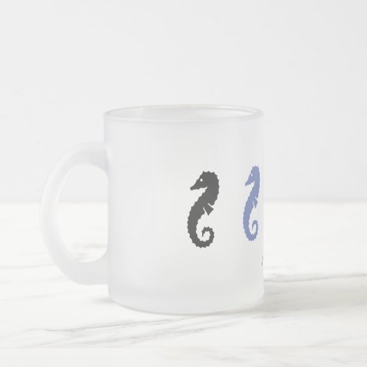 Tasse - Seepferde mit Namen (hellblau) (Links)