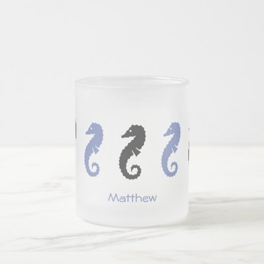 Tasse - Seepferde mit Namen (hellblau) (Mittel)