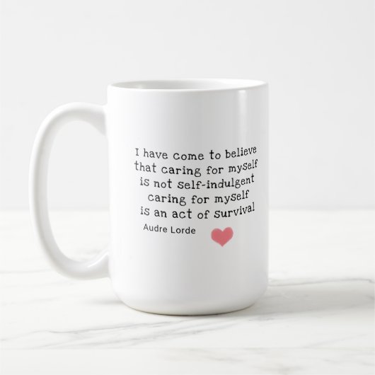 Tasse Self Care Zitat Audre Lorde / WWC Logo (Links)
