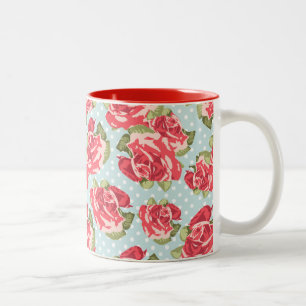 Tasse Shabby Chic Rosen Floral Vintage