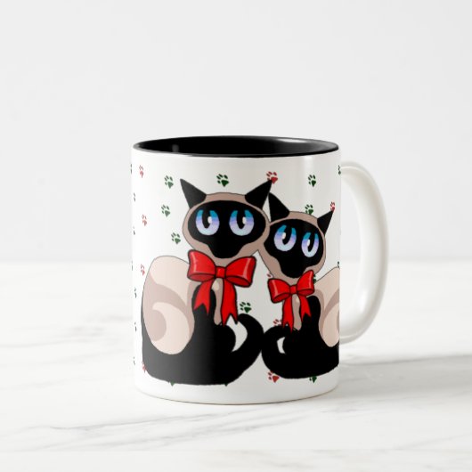 Tasse - siamesische Katzen-Weihnachten (VorderseiteRechts)