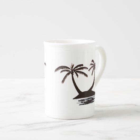 Tasse - Silhouette der Tropeninsel (Vorderseite Rechts)