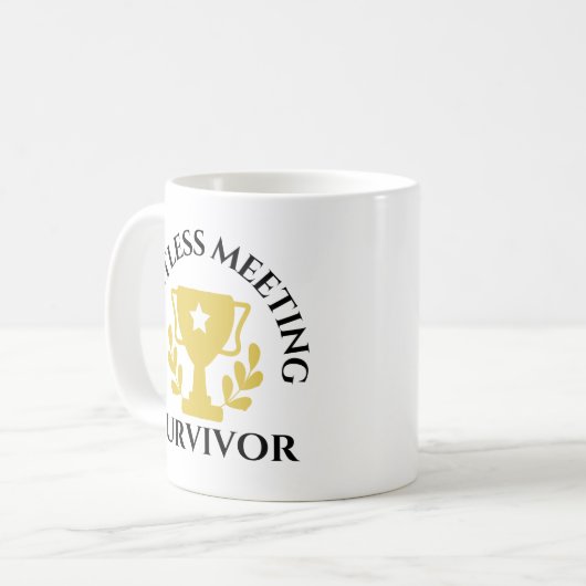 Tasse "Sinnloser Sitzungsüberblick" (Vorderseite Links)