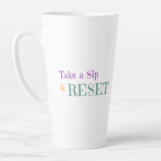 Tasse "Sip & Reset" - Motivierend Karo (Links)
