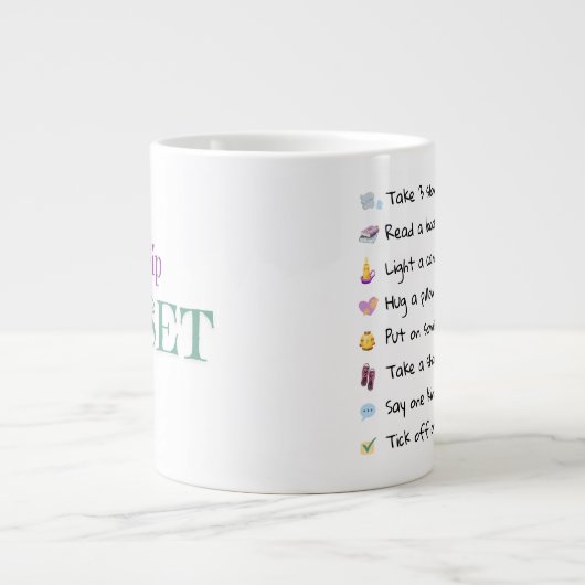 Tasse "Sip & Reset" - Motivierend Karo (Vorderseite)
