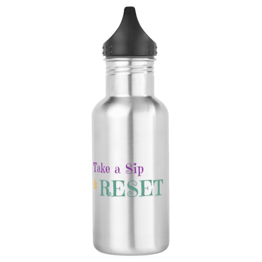 Tasse "Sip & Reset" - Motivierend Karo Edelstahlflasche (Links)