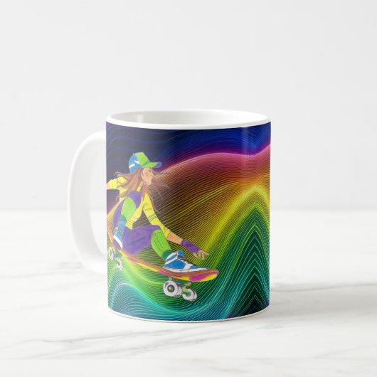 Tasse Skateboarding Girl (Vorderseite Links)