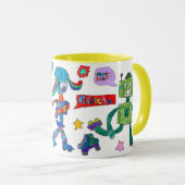 Tasse "Skaten Robots" (VorderseiteRechts)