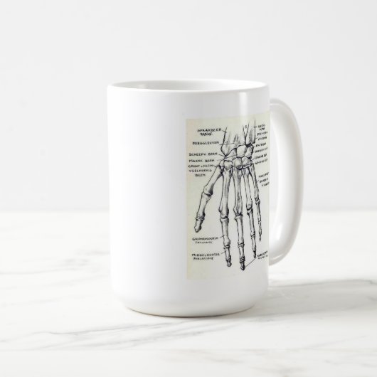 TASSE: Skeleton Hand/Anatomie Kaffeetasse (VorderseiteRechts)