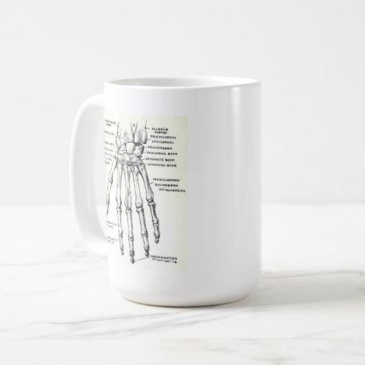 TASSE: Skeleton Hand/Anatomie Kaffeetasse (Vorderseite Links)