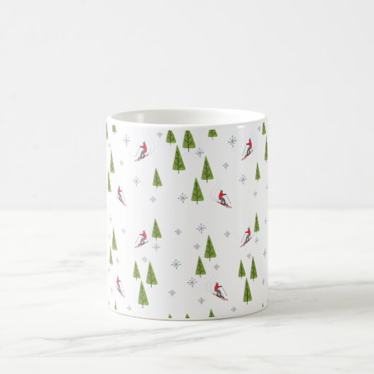 Tasse Skis und Pine Trees (Mittel)