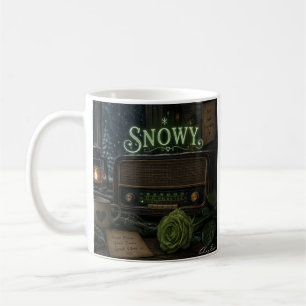 Tasse Snowy grüne Rose1