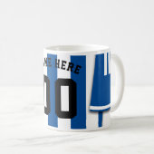 Tasse Soccer Jersey, Blauer Streifen (VorderseiteRechts)