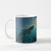 Tasse "Sonnenbademosasaurs" (Dinosaurier Art) (Links)