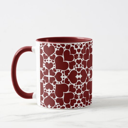 Tasse "Spielerisches Herz - Weiß & Rot" (Links)