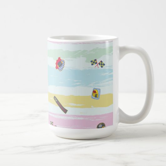 Tasse – Sport & Streifen Pastell-Rennsport-Design (Rechts)