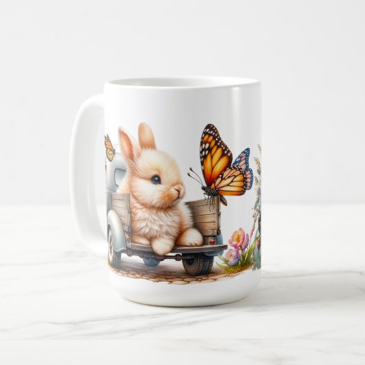 Tasse "Springtime Bunnies" zur Keramik (Vorderseite Links)
