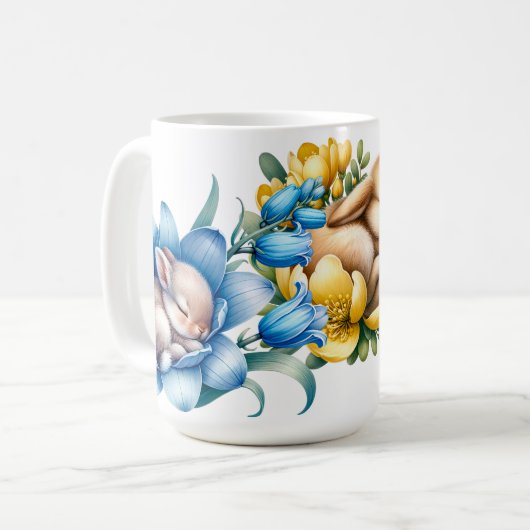 Tasse "Springtime Bunnies" zur Keramik (Vorderseite Links)