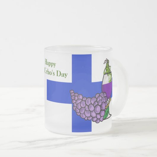 Tasse St. Urho Bier Grasshopper im Weinglas (VorderseiteRechts)