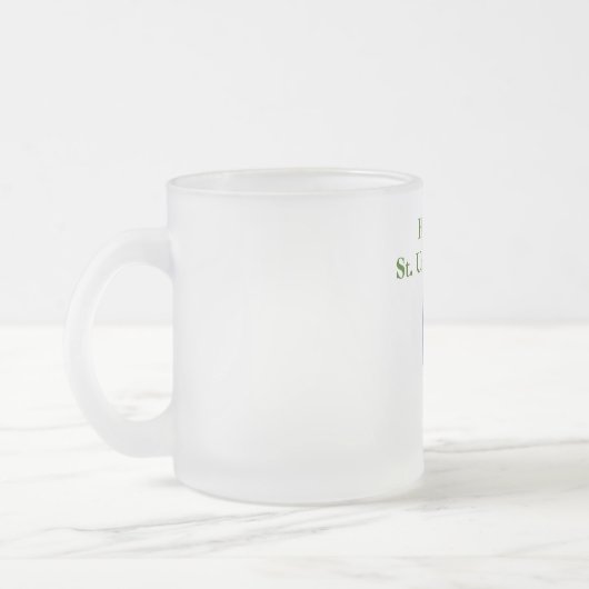 Tasse St. Urho Bier Grasshopper im Weinglas (Links)