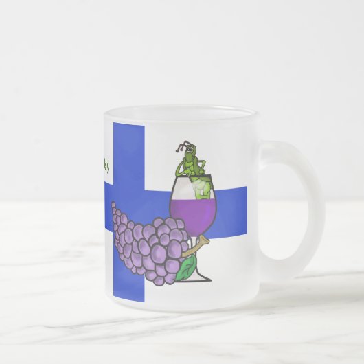 Tasse St. Urho Bier Grasshopper im Weinglas (Rechts)