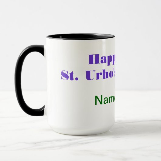 Tasse St. Urho mit Friedensheuschrecke (Links)