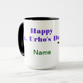 Tasse St. Urho mit Friedensheuschrecke (Vorderseite Links)