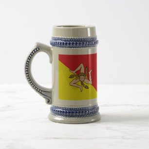 Tasse Stein mit der Flagge Siziliens, Italien