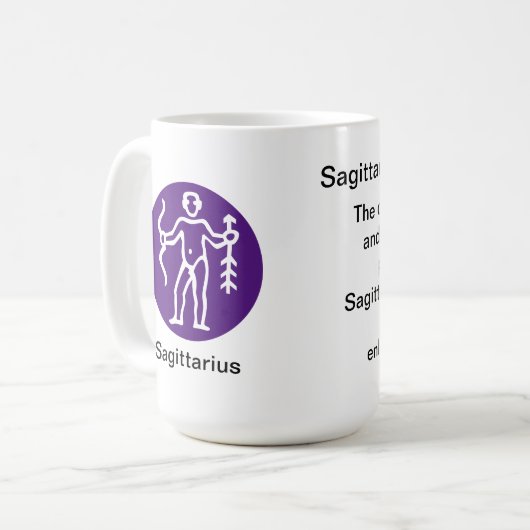 Tasse - Sternzeichenfarbe für Schütze (Vorderseite Links)