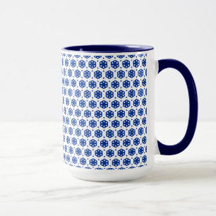 Tasse - Stilisierte Blumen in Reihen (Dunkle Mitte
