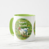 Tasse "Stubborn but Niedlich" (Foto von Ziegen) (Vorderseite Links)