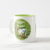 Tasse "Stubborn but Niedlich" (Foto von Ziegen) (Vorderseite Links)