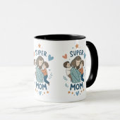 Tasse "Super MAMA" - Feiern Sie die Mutterschaft j (VorderseiteRechts)