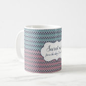 Tasse Sweet me Gray-Red Mint Zickzack Muster (Vorderseite Links)