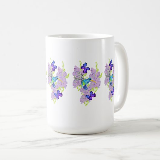 Tasse; Tag mit dem Hummingvogel Kaffeetasse (VorderseiteRechts)