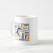 Tasse-Tanzdesign in Farbe Kaffeetasse (Vorderseite Links)